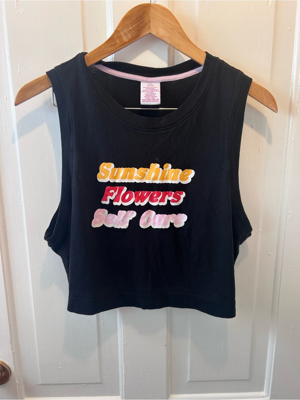 NOBO Black Tee with Pink Neck Trim
